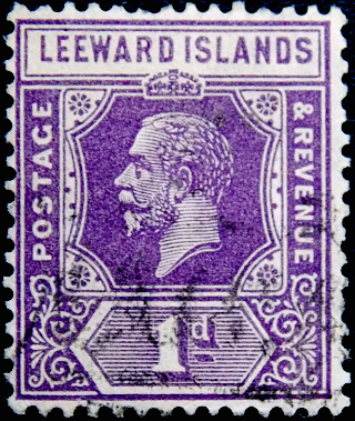 Британские Подветренные острова 1922 год . King George V 1 p . Каталог 1,0 фунт.  